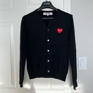 Comme Des Garçons Play Black Heart Patch Cardigan